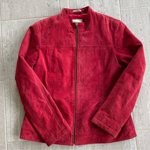 Vintage Ruff Hewn Vibrant Red Suede Jacket Y2K